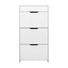 Artiss Shoe Cabinet 3 Tier Shoes Storage Drawer High Gloss White Rack Shelf Deals499