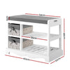 Artiss Shoe Cabinet Bench Rack Wooden Storage Organiser Shelf Stool 2 Drawers Deals499