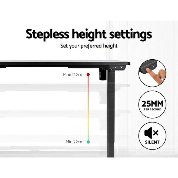 Artiss Standing Desk Adjustable Height Desk Electric Motorised Black Frame Desk Top 140cm Deals499
