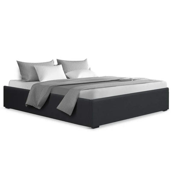 Artiss TOKI Double Size Storage Gas Lift Bed Frame without Headboard Fabric Charcoal Deals499