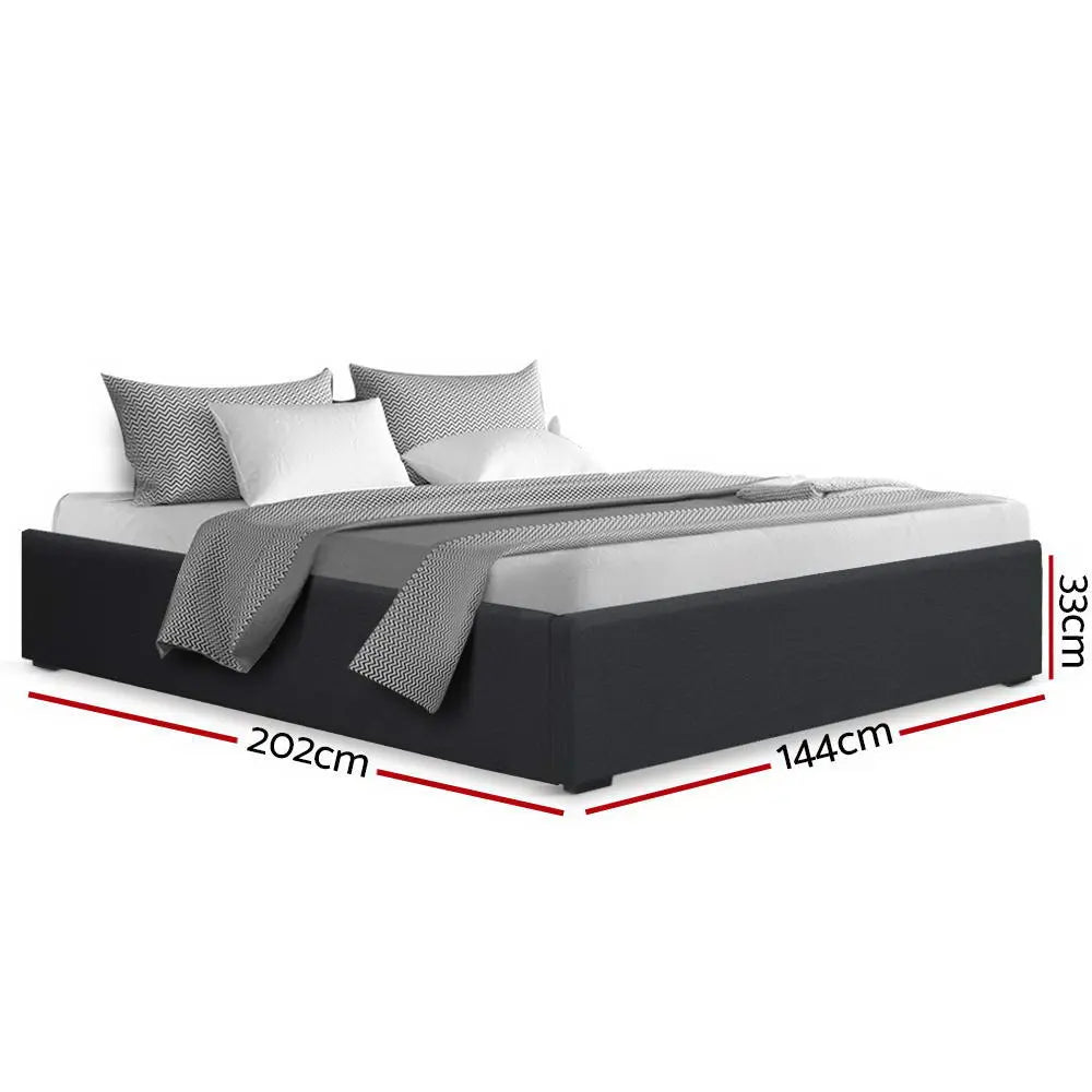 Artiss TOKI Double Size Storage Gas Lift Bed Frame without Headboard Fabric Charcoal Deals499