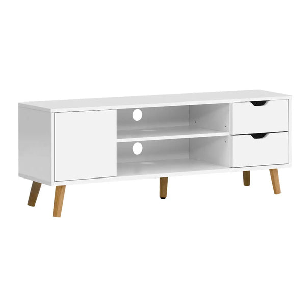 Artiss TV Cabinet Entertainment Unit Stand Wooden Scandinavian 120cm White Deals499