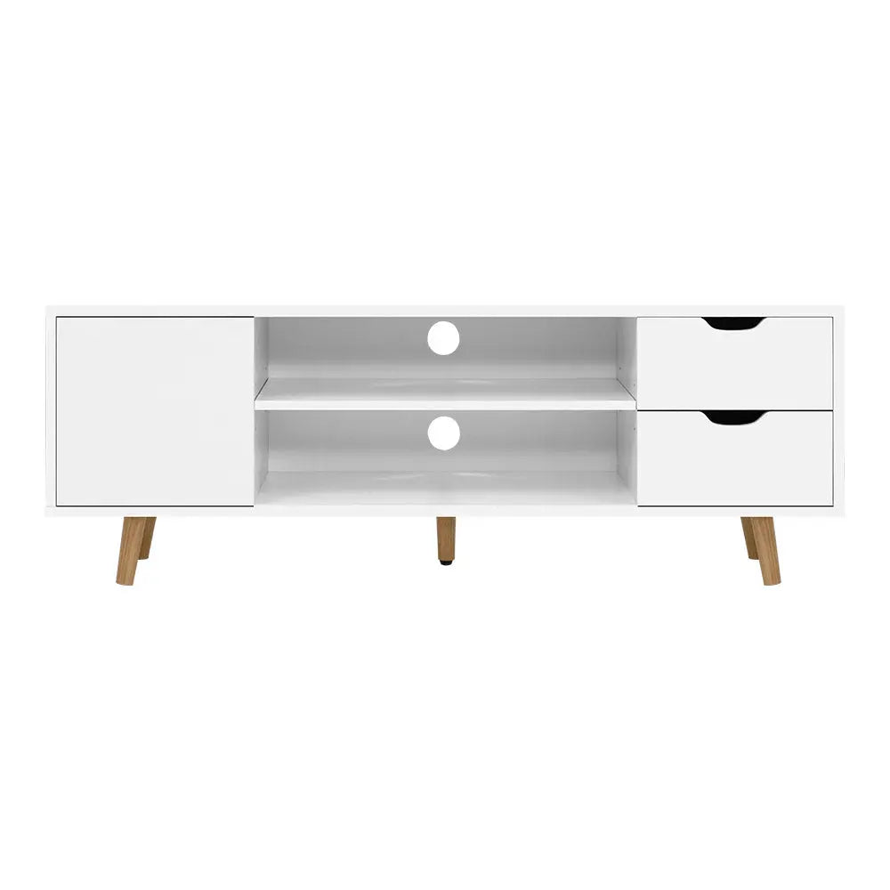 Artiss TV Cabinet Entertainment Unit Stand Wooden Scandinavian 120cm White Deals499