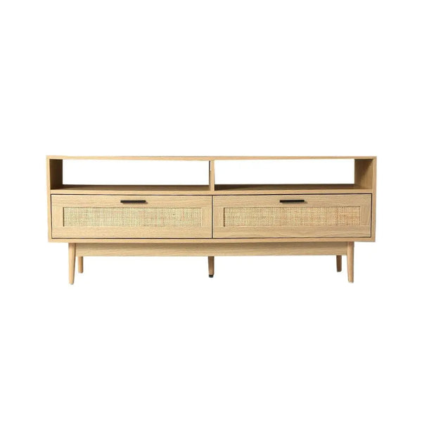 Artiss TV Cabinet Entertainment Unit TV Stand Wooden Rattan Storage Drawer 140CM Deals499