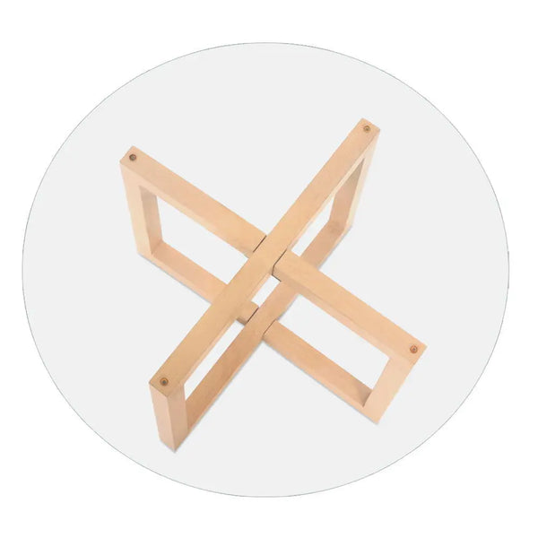 Artiss Tempered Glass Round Coffee Table - Beige Deals499