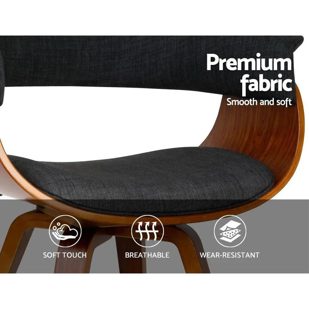 Artiss Timber Wood and Fabric Dining Chair - Charcoal Deals499