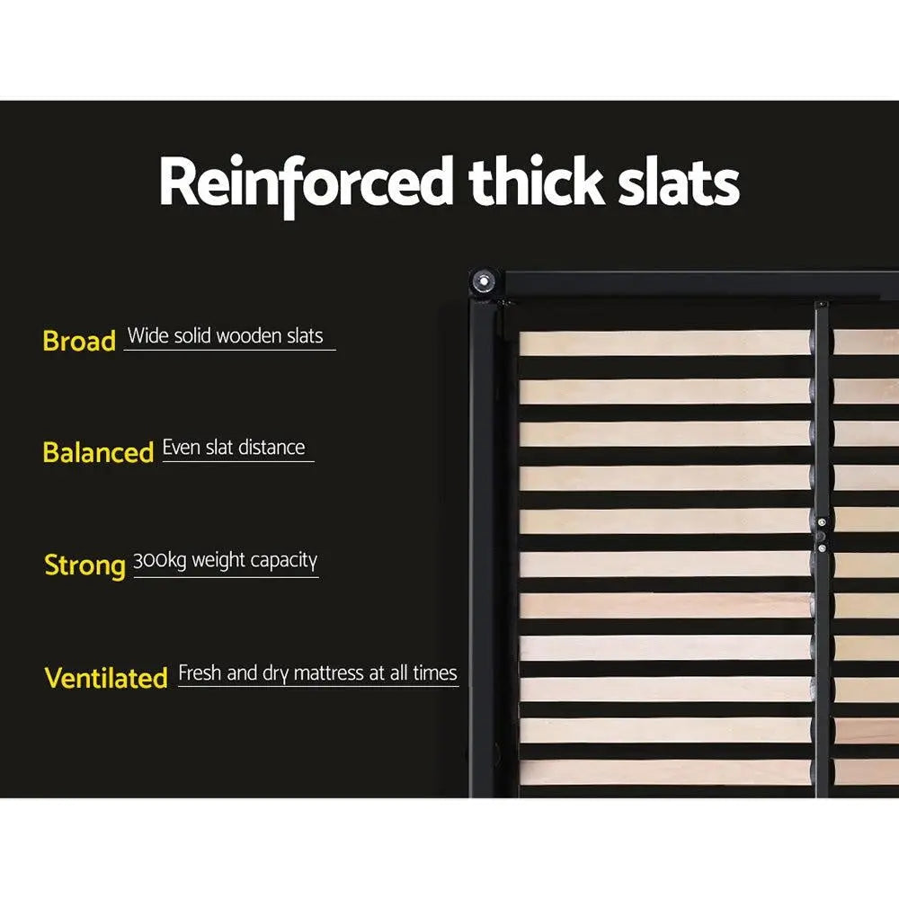 Artiss Tiyo Bed Frame PU Leather Gas Lift Storage - Black Queen Deals499