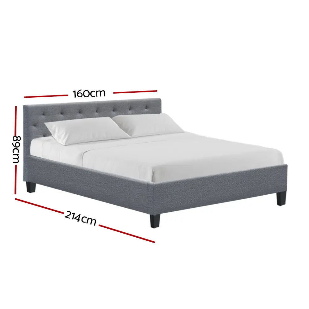 Artiss Vanke Bed Frame Fabric- Grey Queen Deals499