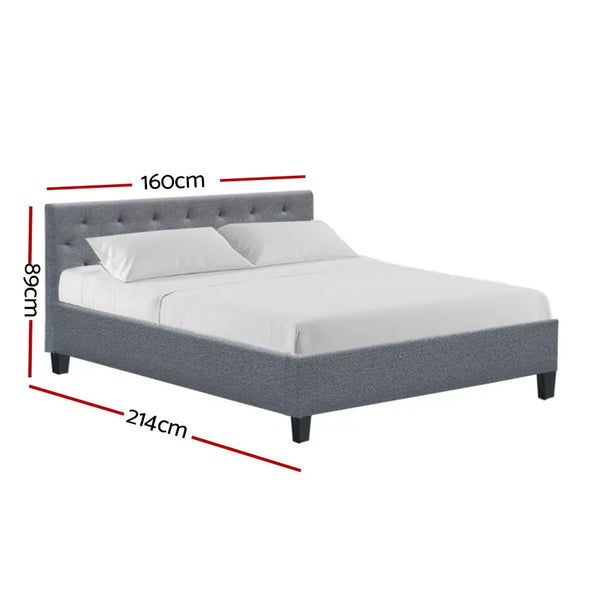 Artiss Vanke Bed Frame Fabric- Grey Queen Deals499