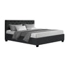 Artiss Vila Bed Frame Fabric Gas Lift Storage - Charcoal Queen Deals499