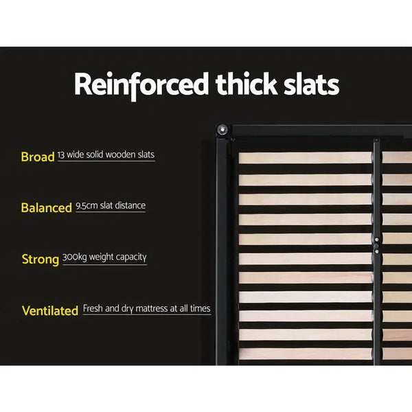 Artiss Vila Bed Frame Fabric Gas Lift Storage - Charcoal Queen Deals499