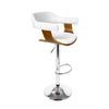 Artiss Wooden PU Leather Bar Stool - White and Chrome Deals499