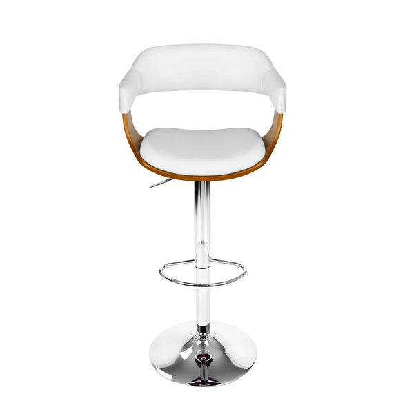 Artiss Wooden PU Leather Bar Stool - White and Chrome Deals499