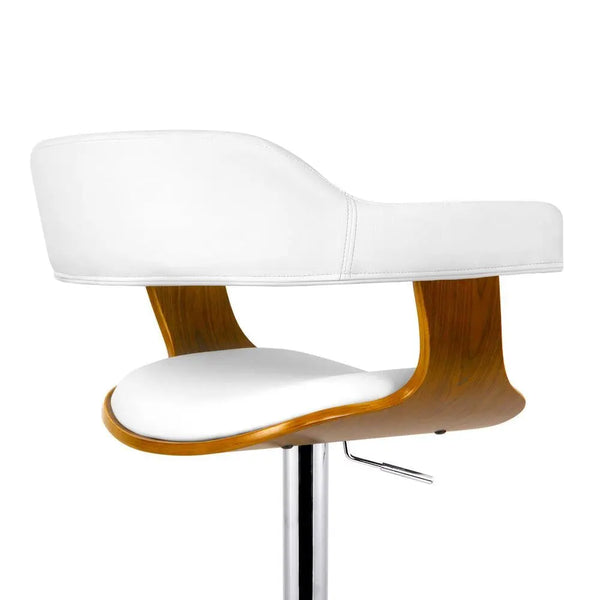 Artiss Wooden PU Leather Bar Stool - White and Chrome Deals499