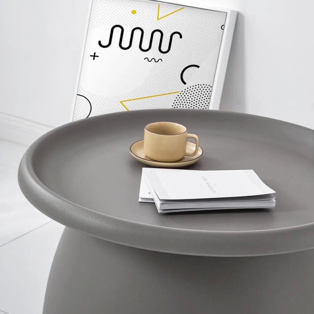 ArtissIn Coffee Table Mushroom Nordic Round Large Side Table 70CM Grey Deals499