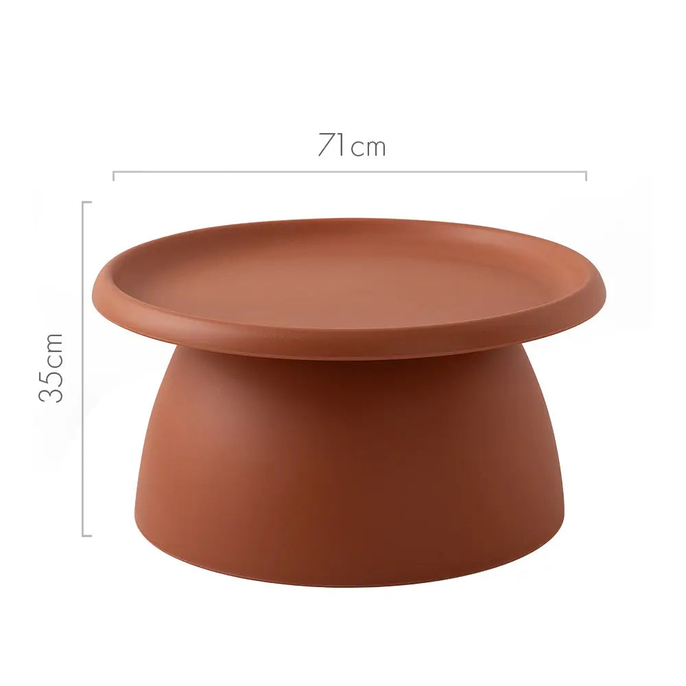 ArtissIn Coffee Table Mushroom Nordic Round Large Side Table 70CM Red Deals499