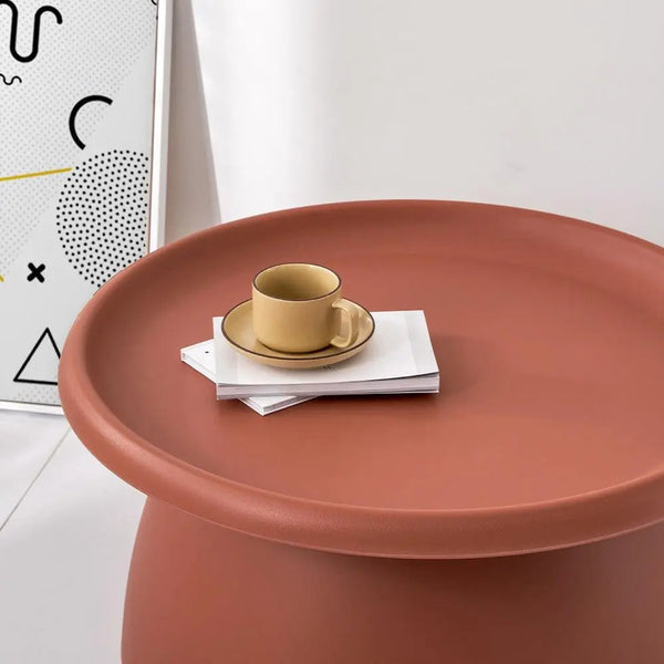 ArtissIn Coffee Table Mushroom Nordic Round Large Side Table 70CM Red Deals499