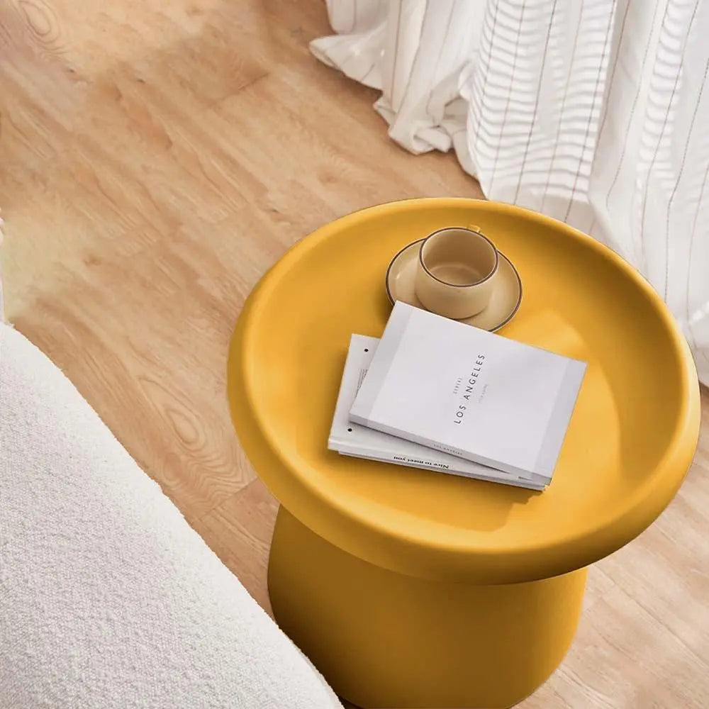 ArtissIn Coffee Table Mushroom Nordic Round Small Side Table 50CM Yellow Deals499