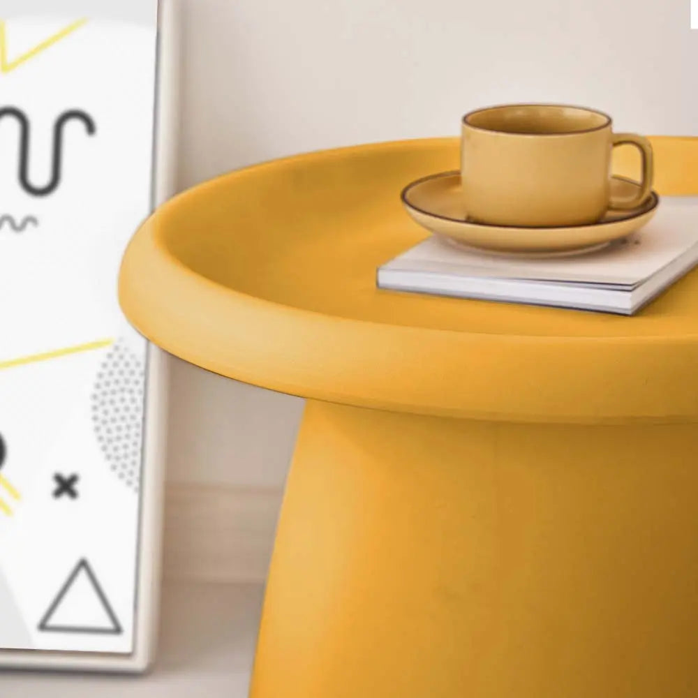 ArtissIn Coffee Table Mushroom Nordic Round Small Side Table 50CM Yellow Deals499