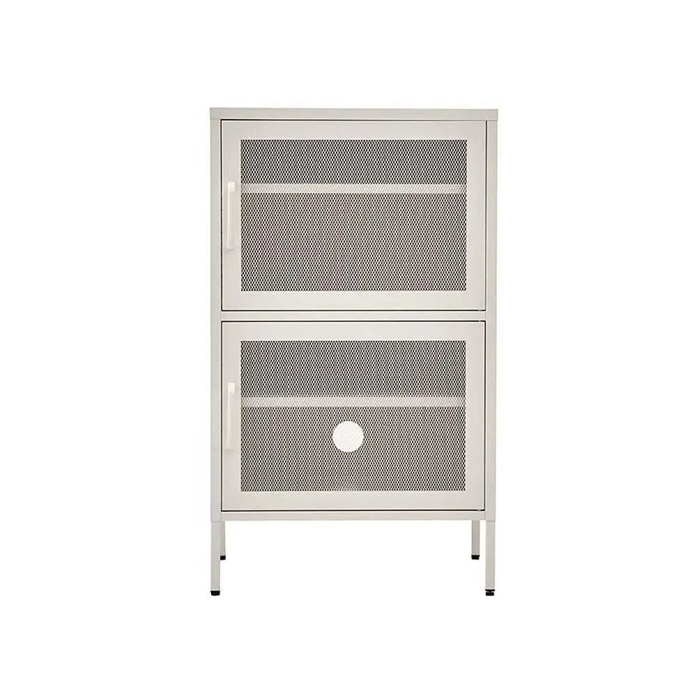 ArtissIn Double Mesh Door Storage Cabinet Organizer Bedroom White Deals499