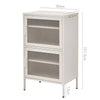 ArtissIn Double Mesh Door Storage Cabinet Organizer Bedroom White Deals499