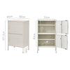 ArtissIn Double Storage Cabinet Shelf Organizer Bedroom White Deals499