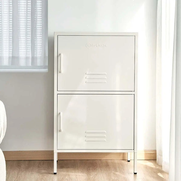 ArtissIn Double Storage Cabinet Shelf Organizer Bedroom White Deals499