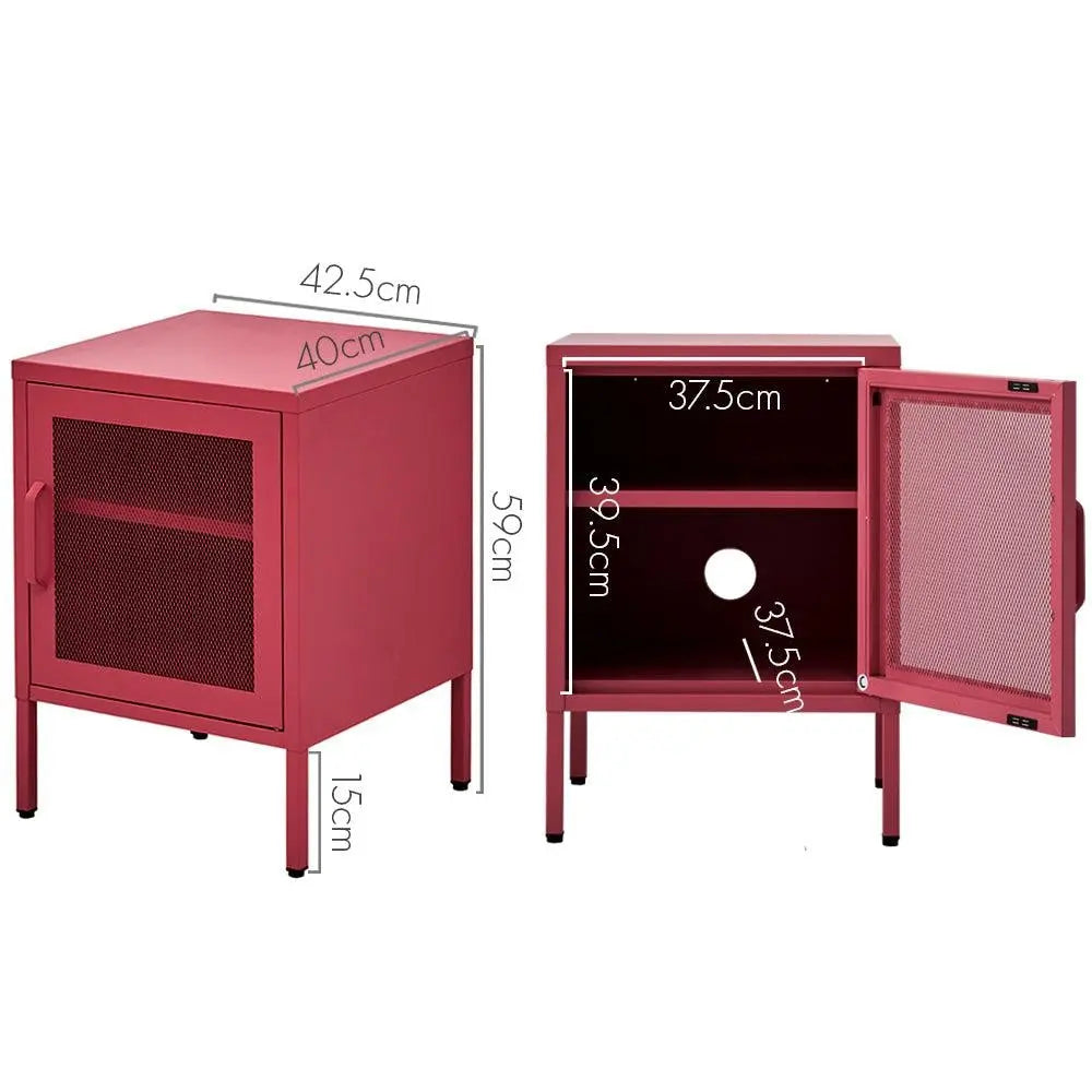 ArtissIn Mini Mesh Door Storage Cabinet Organizer Bedside Table Pink Deals499