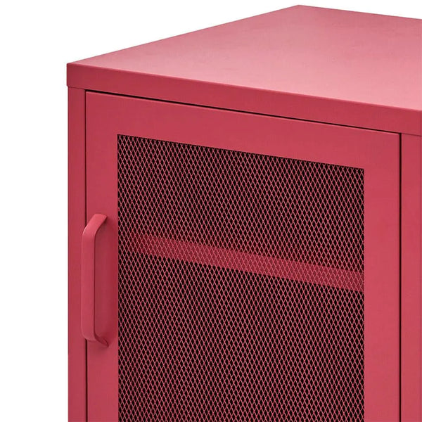 ArtissIn Mini Mesh Door Storage Cabinet Organizer Bedside Table Pink Deals499
