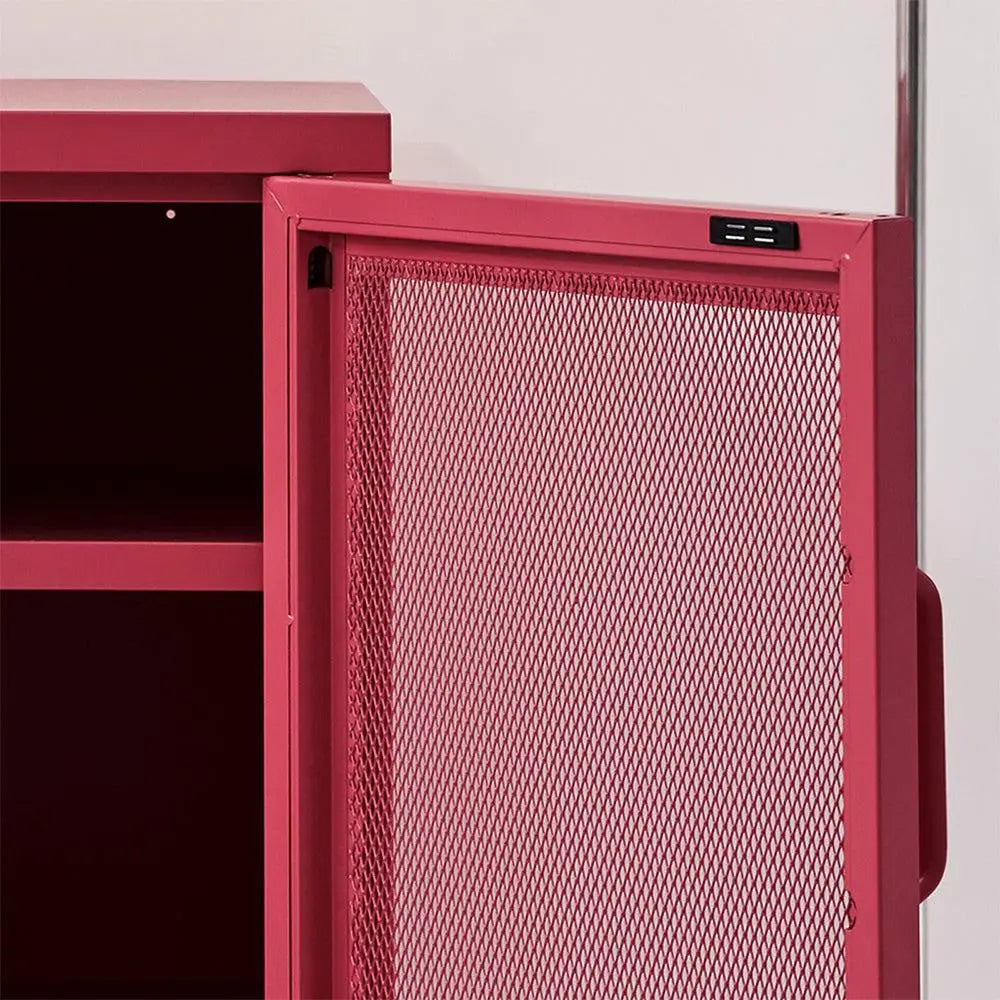 ArtissIn Mini Mesh Door Storage Cabinet Organizer Bedside Table Pink Deals499