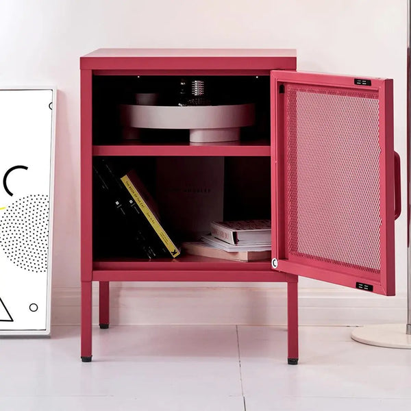 ArtissIn Mini Mesh Door Storage Cabinet Organizer Bedside Table Pink Deals499