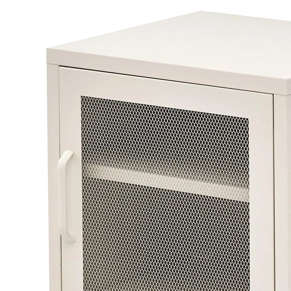 ArtissIn Mini Mesh Door Storage Cabinet Organizer Bedside Table White Deals499