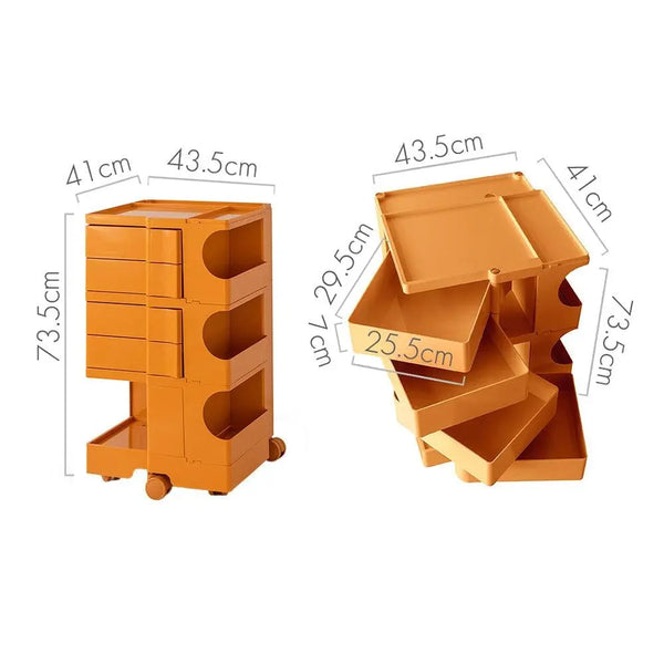 ArtissIn Replica Boby Trolley Bedside Table Storage Shelf Mobile 5 Tier Orange Deals499