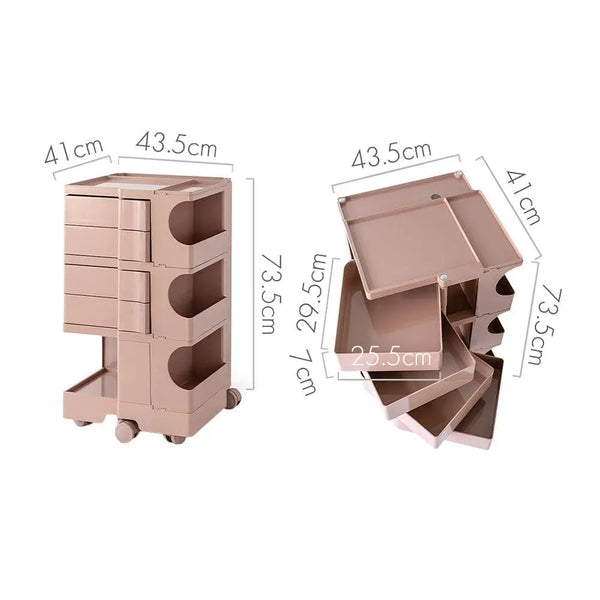 ArtissIn Replica Boby Trolley Storage Mobile Drawer Cart Shelf 5 Tier Pink Deals499