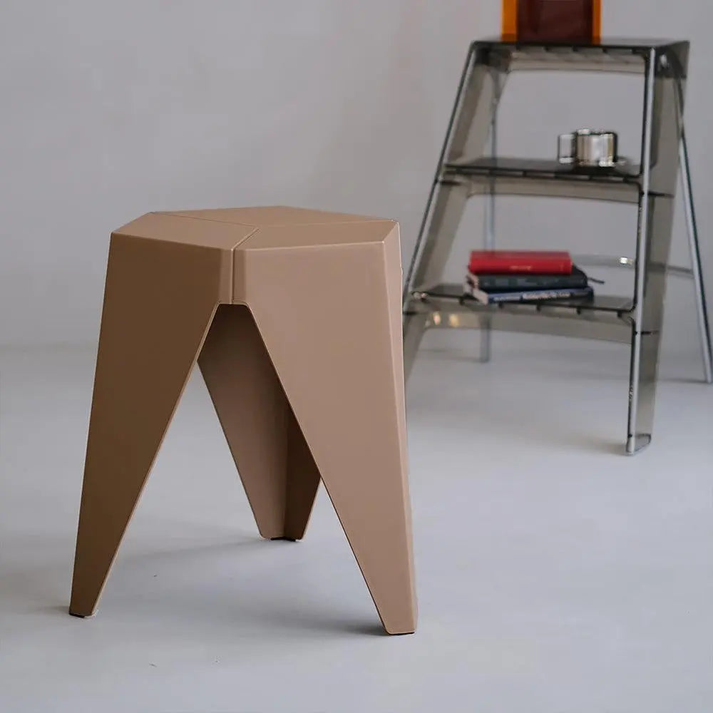 ArtissIn Set of 2 Puzzle Stool Plastic Stacking Stools Chair Outdoor Indoor Brown Deals499