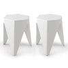 ArtissIn Set of 2 Puzzle Stool Plastic Stacking Stools Chair Outdoor Indoor White Deals499