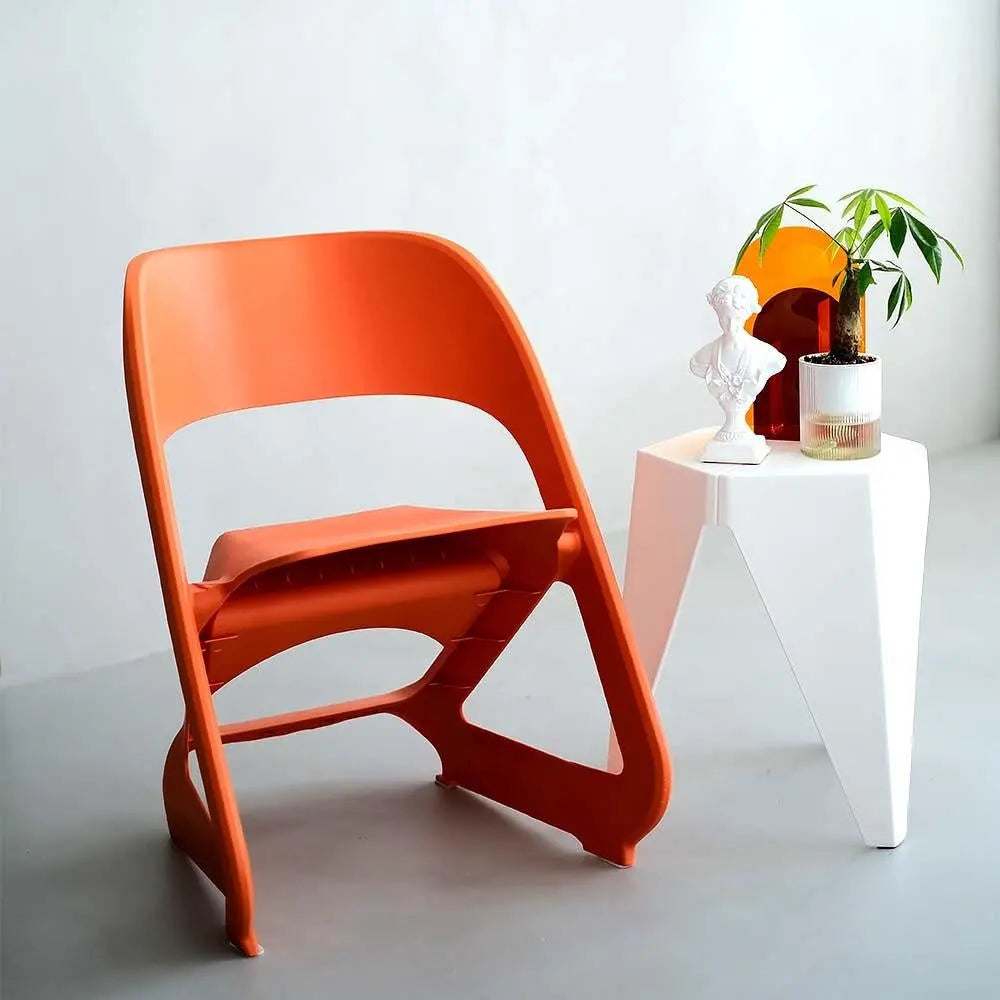 ArtissIn Set of 4 Dining Chairs Office Cafe Lounge Seat Stackable Plastic Leisure Chairs Orange Deals499
