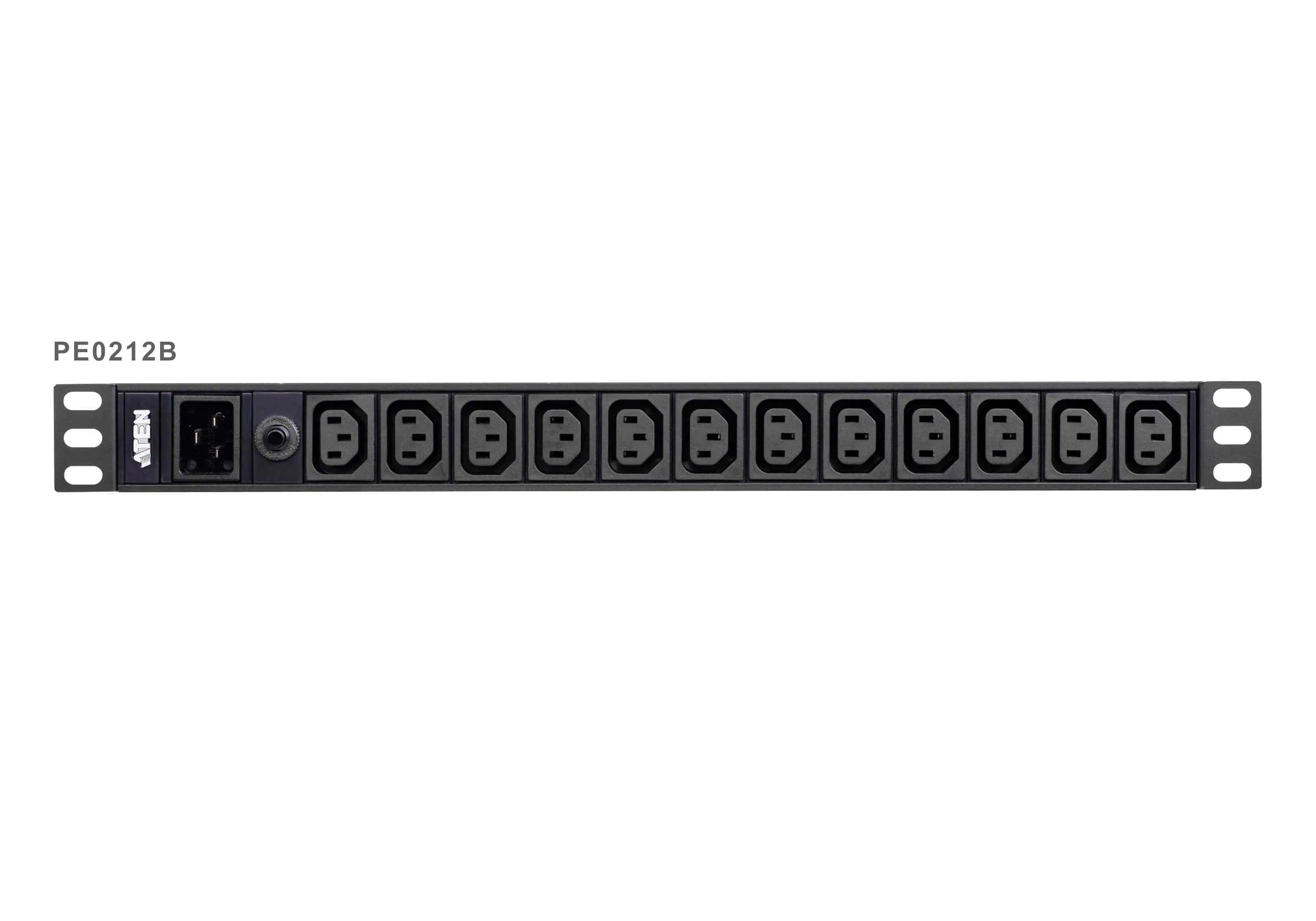 Aten 12-Port 15A Power Distriubiton Unit - Basic PDU, 1U Rackmount Design 12x C13, Overload protection ATEN