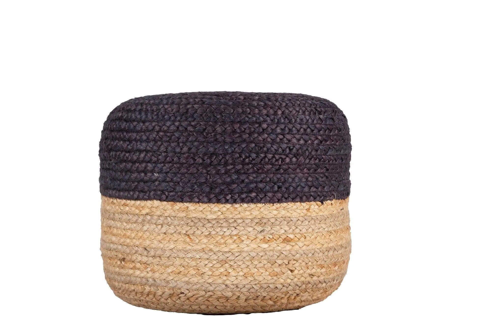 Ava Dual Color Jute Pouf NAT/ Blue Deals499