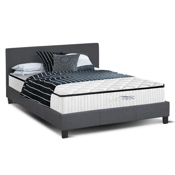 Azure Wood Bed Frame With Comforpedic Mattress Package Deal Bedroom Set White, Brown King Deals499