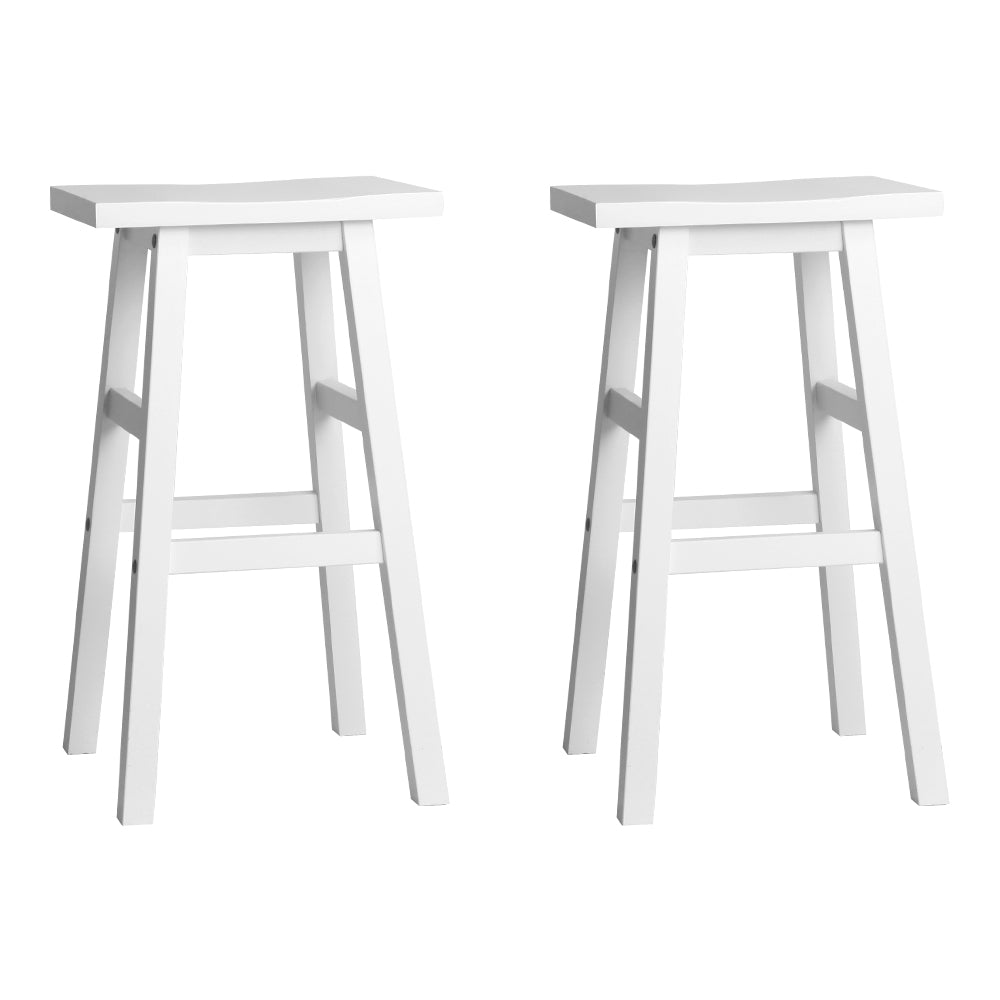 Artiss Set of 2 Beech Wood Bar Stools - White Deals499