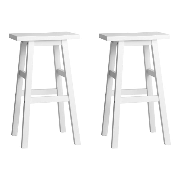 Artiss Set of 2 Beech Wood Bar Stools - White Deals499