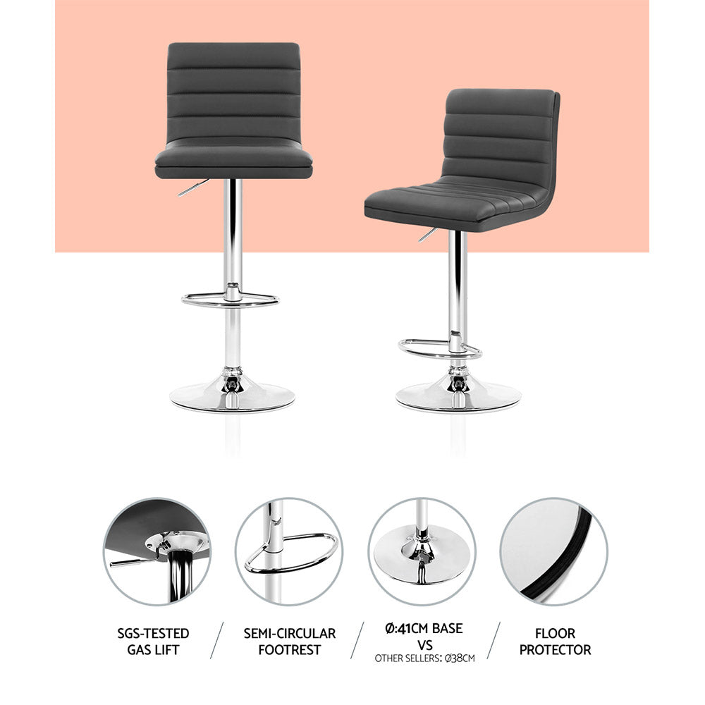 Artiss Set of 2 Bar Stools Kitchen Stool Dining Chairs Grey Deals499