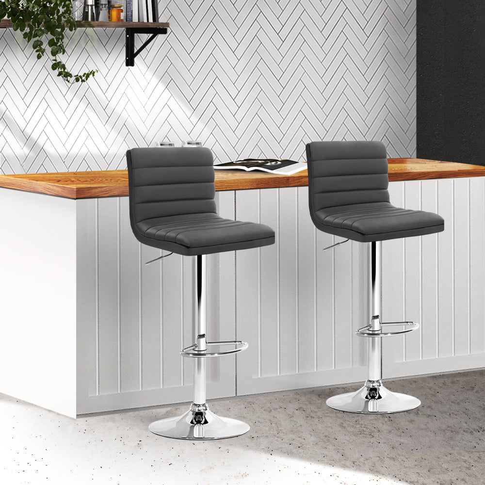 Artiss Set of 2 Bar Stools Kitchen Stool Dining Chairs Grey Deals499