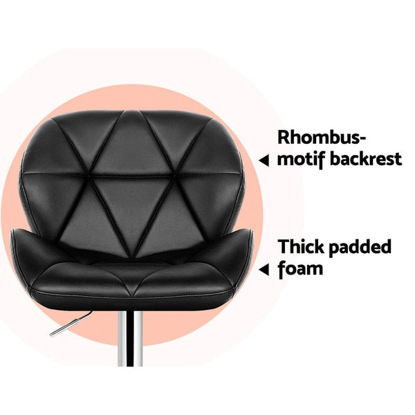 Artiss Set of 2 Kitchen Bar Stools - Black and Chrome Deals499