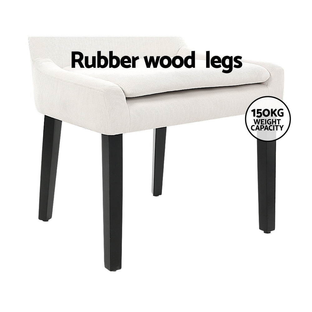 Artiss Dining Chairs Kitchen Cafe Chairs Corduroy Upholstered Beige Set of 2 from Deals499 at Deals499