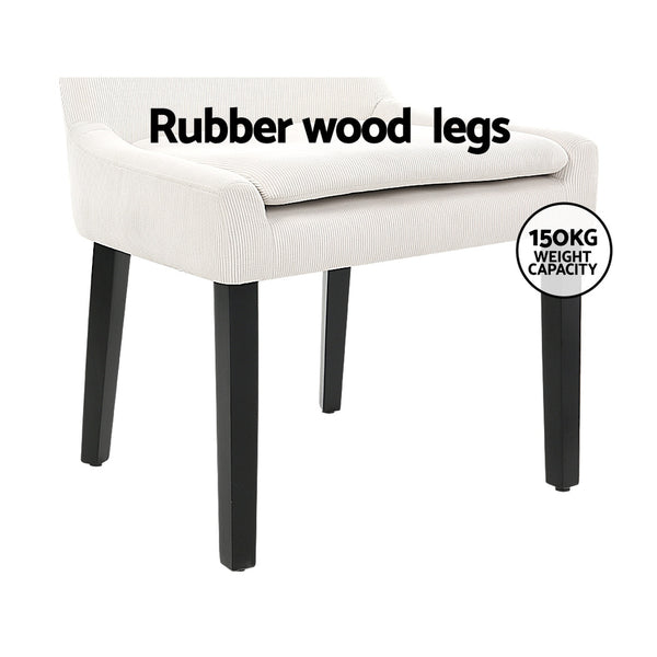 Artiss Dining Chairs Kitchen Cafe Chairs Corduroy Upholstered Beige Set of 2 from Deals499 at Deals499