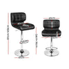 Artiss Set of 4 PU Leather Gas Lift Bar Stools - Black and Chrome Deals499
