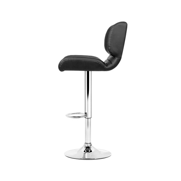 Artiss Set of 4 PU Leather Gas Lift Bar Stools - Black and Chrome Deals499