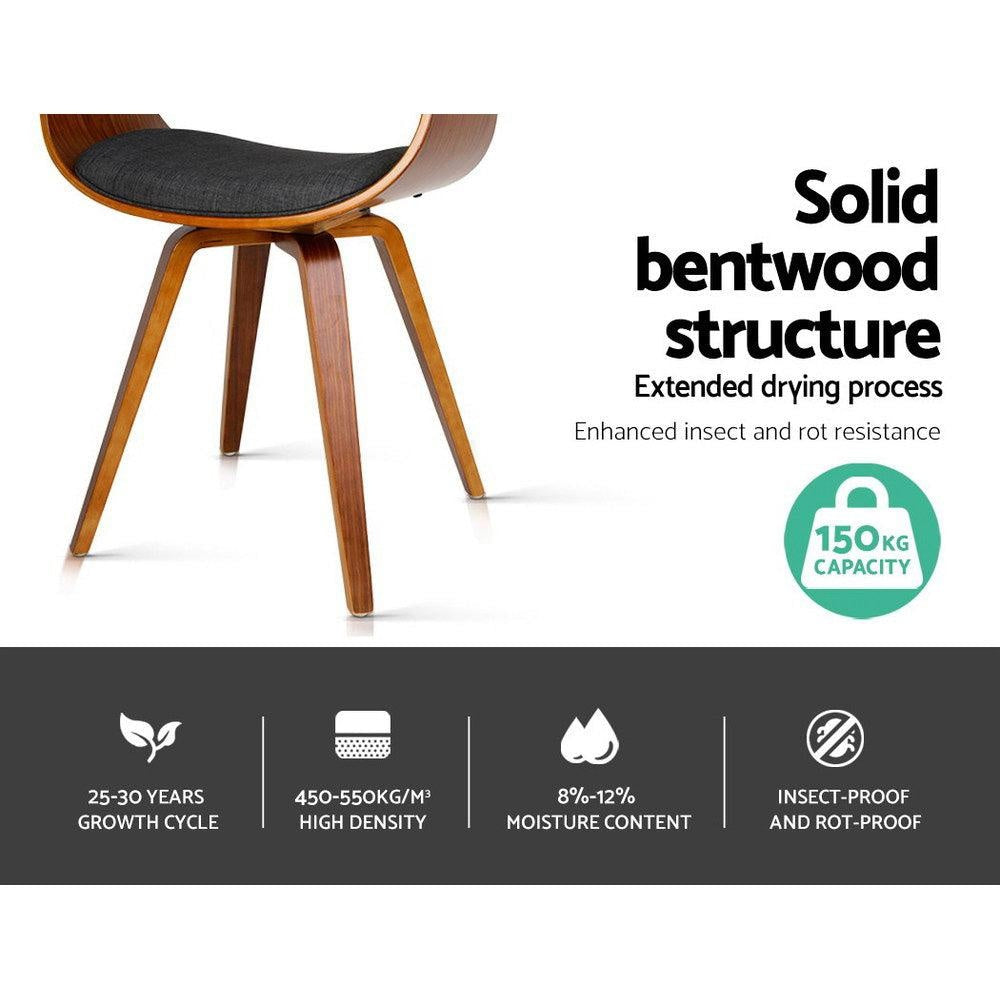 Artiss Timber Wood and Fabric Dining Chair - Charcoal Deals499